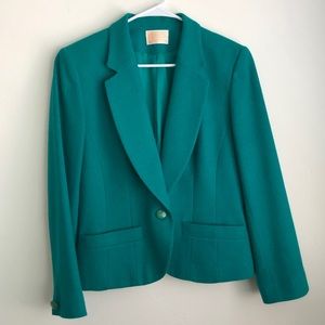 Vintage women’s virgin wool Pendleton blazer size 10, turquoise teal